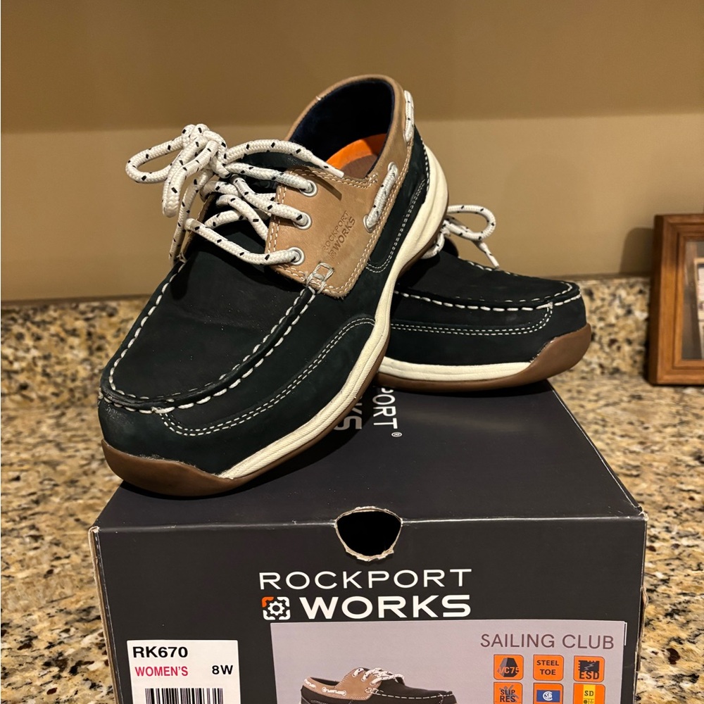 Rockport Men's Black and Brown Boat Shoes